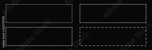 Canvastavla Set of rectangle shapes with dashed lines