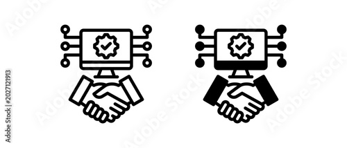Trustworthy System Icon Collection line & Mixed Style icon 