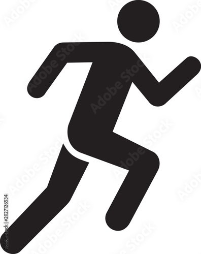 Bild auf Leinwand Black running person silhouette icon