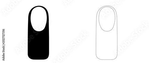 Finger nail icon, symbol of manicure, pedicure, nail care, hand health and beauty industry, vector icon in two styles: glyph and outline.