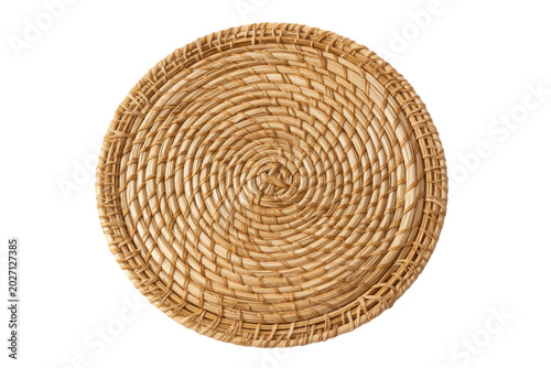 Wicker Round Basket Top View for Rustic Decor and Crafting