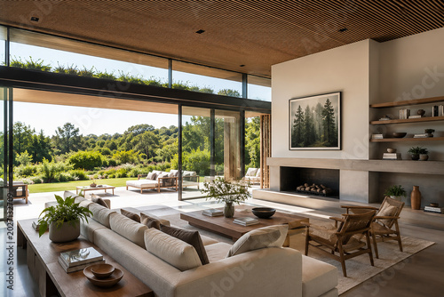 Modern sustainable luxury house with solar energy panels, eco-friendly lifestyle, and smart home technology, high-end residential architecture.