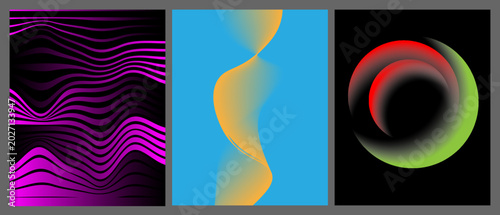 Abstract Neon Gradient Wave Background.