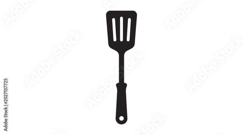 Foto Black spatula silhouette on a white background