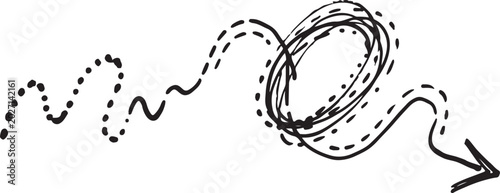 Photos Huge collection of hand drawn swirly arrows and spiral doodles in a sketchy line