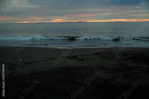 Golden Hour Silhouette on the Shore