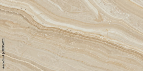 Tableau sur toile Abstract beige and white marble texture with wavy lines and subtle patterns, creating a sophisticated and natural surface design