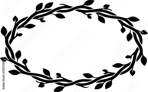 Cuadro en lienzo Elegant Gold Oval Frame