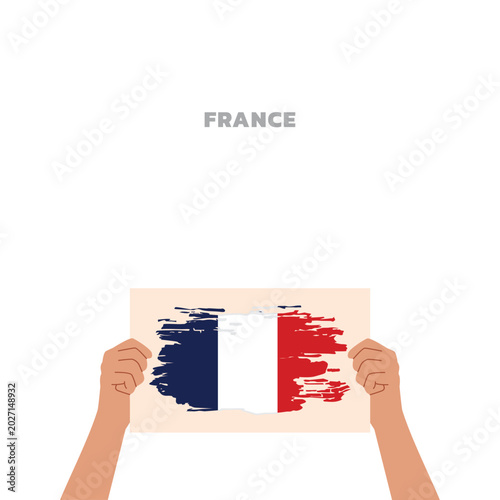 Konstfotografi hands holding france flag illustration
