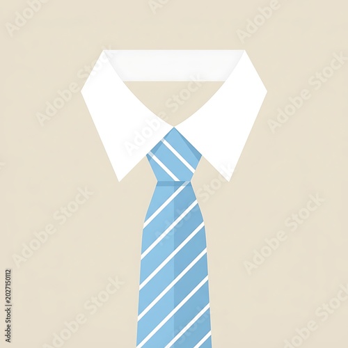 Blue striped tie and white dress shirt necktie and collar
