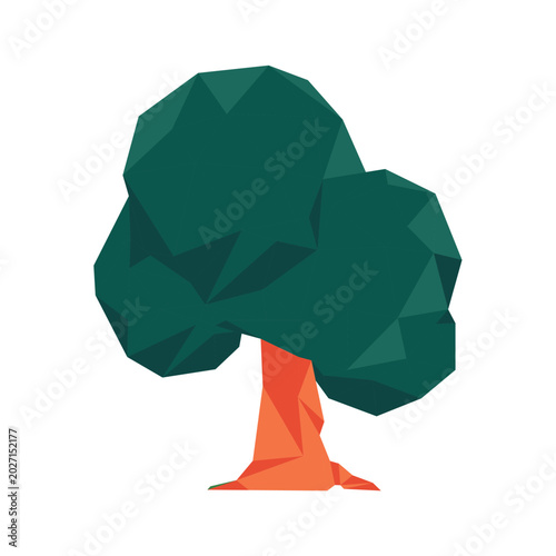 Low Poly Tree Vector Illustration