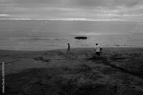 Beach Walkers in Monochrome