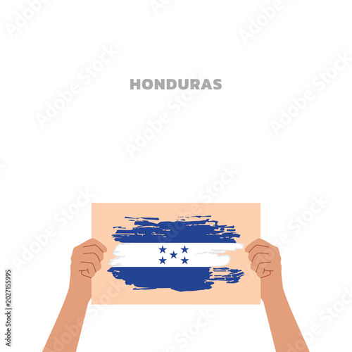 Bild auf Leinwand hands holding honduras flag illustration