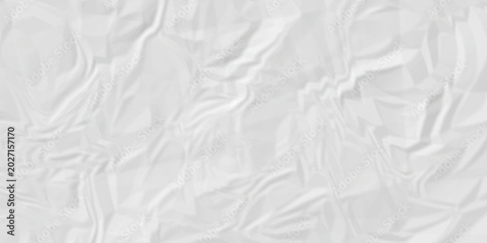 Fototapeta premium Crumple crushed white paper obsolete rumple craft design. wrinkle ripped cardboard crumple aged closeup recycled document grunge paper background.