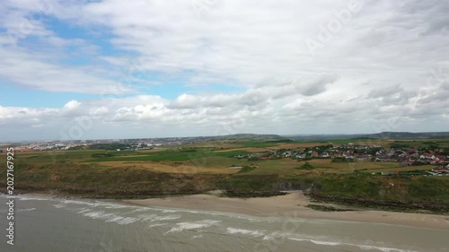 Aerial View of La Grande Crevasse Cove in Equihen-Plage, Côte d’Opale, France