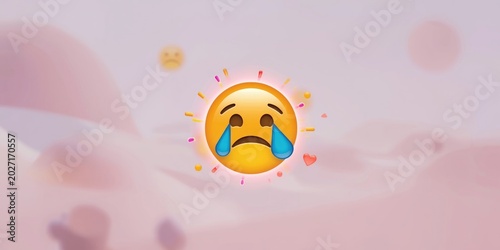 A graphic sad emoji icon conveying frustration with a lively speech bubble