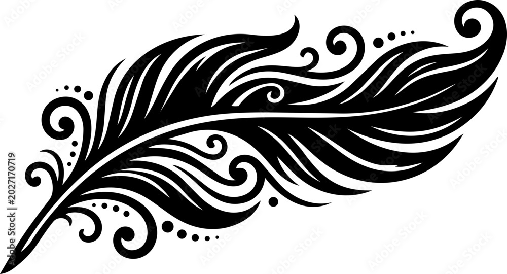 Fototapeta premium Elegant Feather Icon Vector