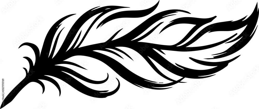 Fototapeta premium Elegant Feather Icon Vector