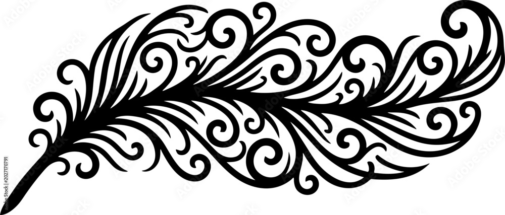 Fototapeta premium Elegant Feather Icon Vector