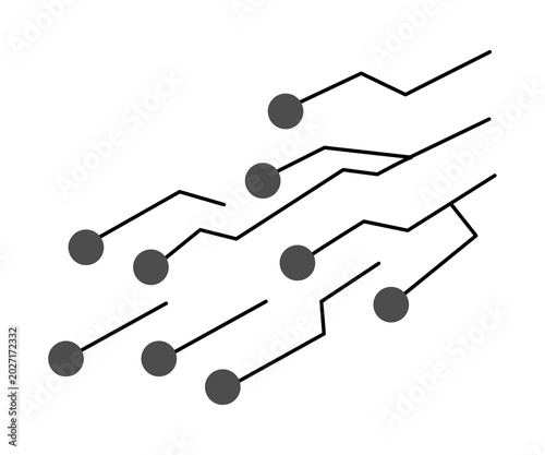 Minimal Circuit Board Lines Illustration Technology Connection Vector