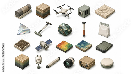 Geology remote sensing icons