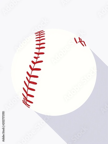 Flat design of baseball ball icon with red and stitching details, ||baseball, design