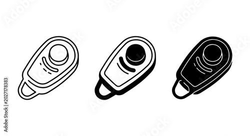 Tableau sur toile Dog Training Clicker Icons, Pet Behavior Tool Set, Animal Clicker Training Vecto