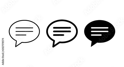 Speech Bubbles, Chat Icons, Communication Symbols, Message Vector Set