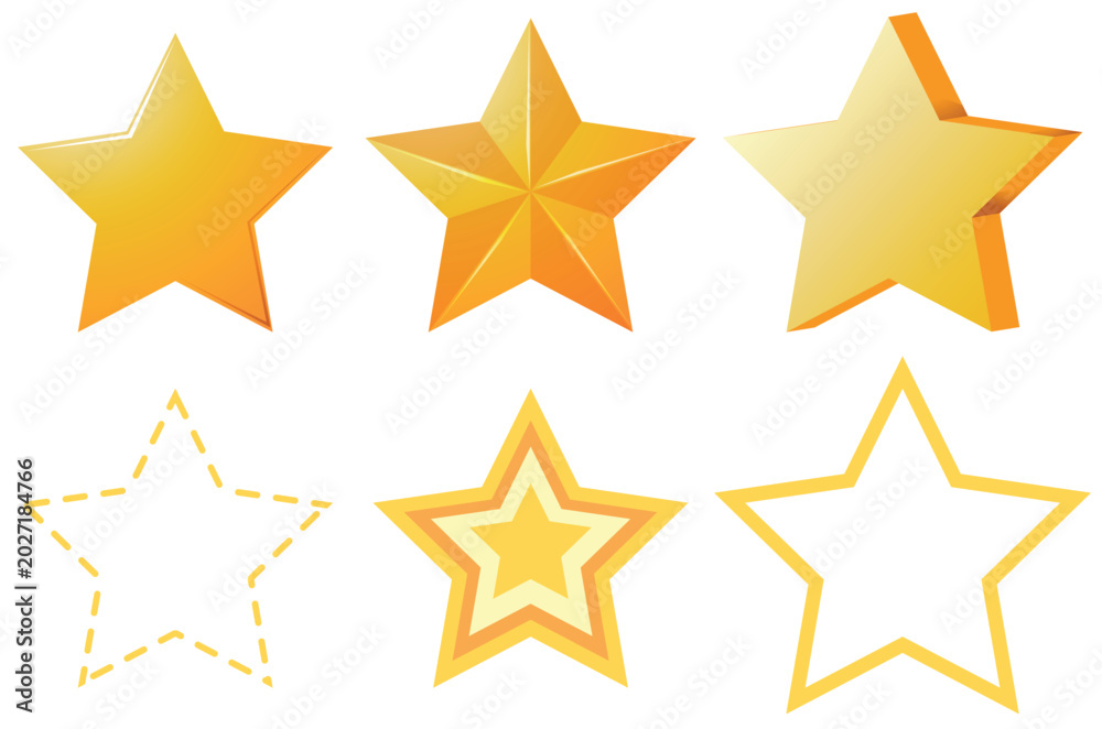 Naklejka premium set of golden stars