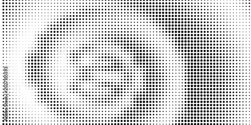Fotografía Set of halftone dots gradient pattern texture isolated on white background