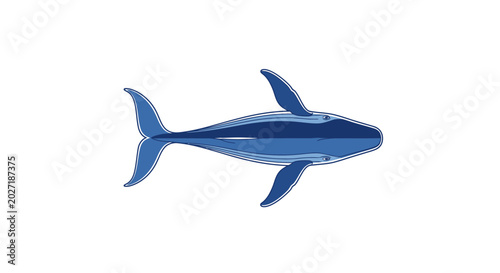 Tableau sur toile Blue Whale Swimming in Ocean Water.