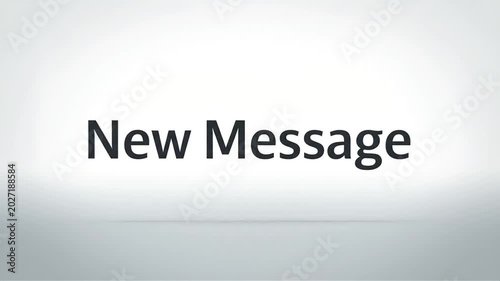 New message text animation on white background