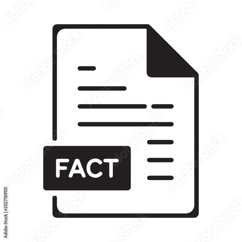 Photos document icon with fact label flat vector illustration