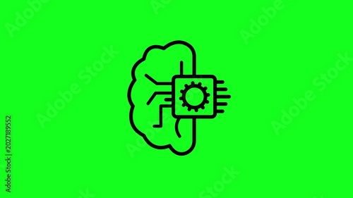 Machine learning icon looping animation on green background