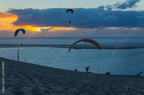 Paragliders at the Dune de Pilat