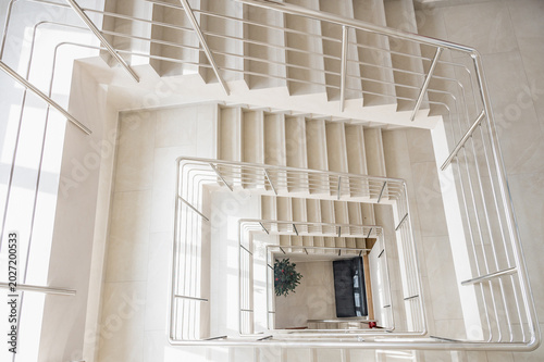 Top View of Spiral Staircase Interior Architecture