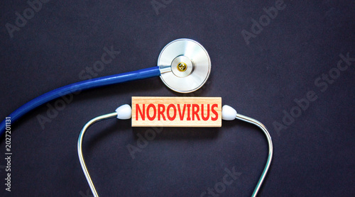 Foto Norovirus medical words symbol