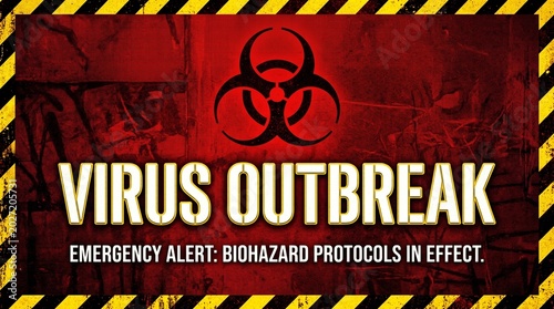 Urgent Biohazard Alert: Virus Outbreak Signage
