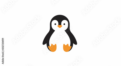 Photos Cute cartoon penguin standing alone.