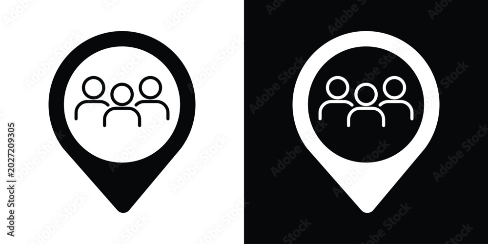 Fotografie People location pointer icon set