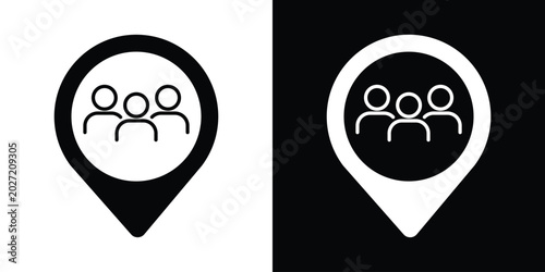 Fotografie People location pointer icon set
