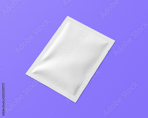 White Cosmetic Sachet Mockup.