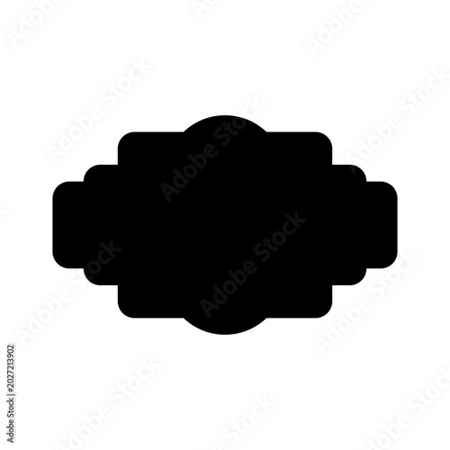 Black Vintage Label Badge Silhouette Isolated on Transparent Background PNG
