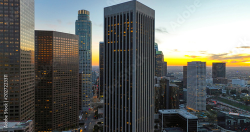 Bilde på lerret Los Angeles skyline skyscrapers modern cityscape