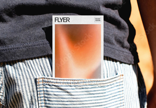 Flyer Mockup – in Jeans Pocket Branding Stationery Presentation (PSD)