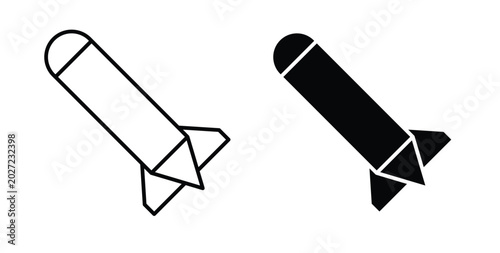 Cuadro en lienzo Torpedo icon simple illustration set. Black and white icons