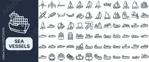 Photos Sea and Ocean Watercraft flat icon set