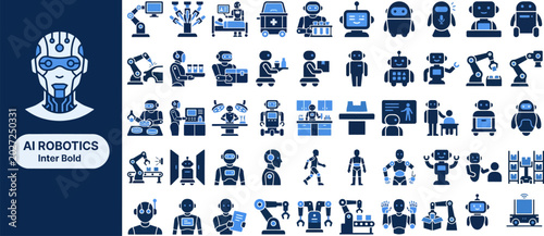 Foto AI Robotics Automation flat icon set