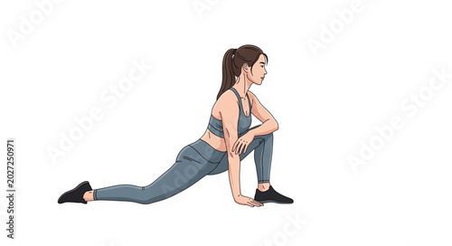 Fotografia Woman doing lunge exercise.
