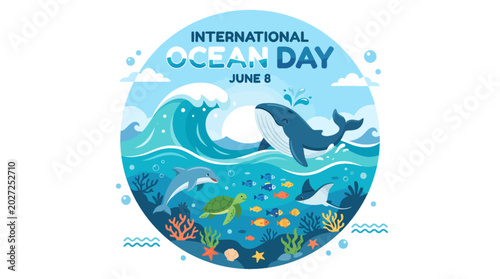 International ocean day badge